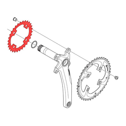 Plato Interior SHIMANO XTR M985 10V 4 Agujeros 88 mm