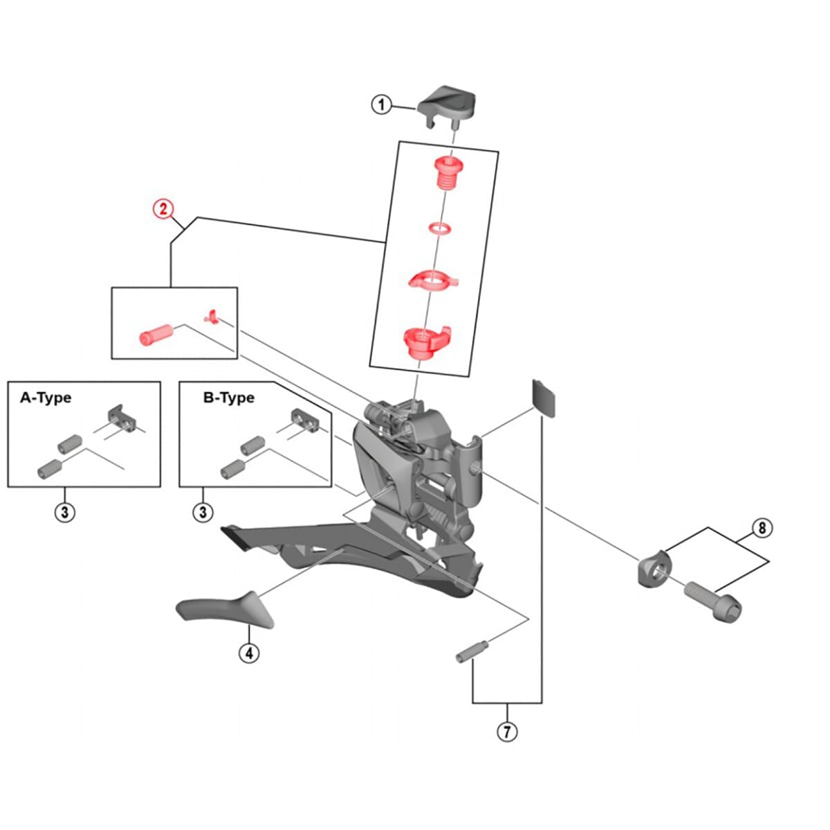 Kit de Fixation et d'Ajustement de Câble de Dérailleur Avant SHIMANO ULTEGRA FD-R8000