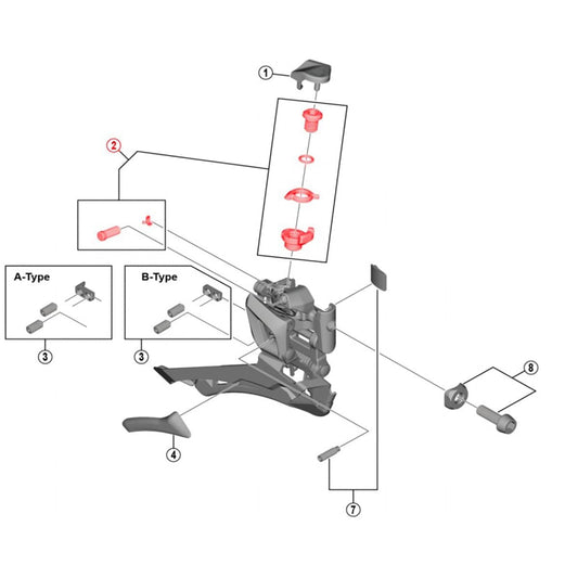 Kit de Fixation et d'Ajustement de Câble de Dérailleur Avant SHIMANO ULTEGRA FD-R8000