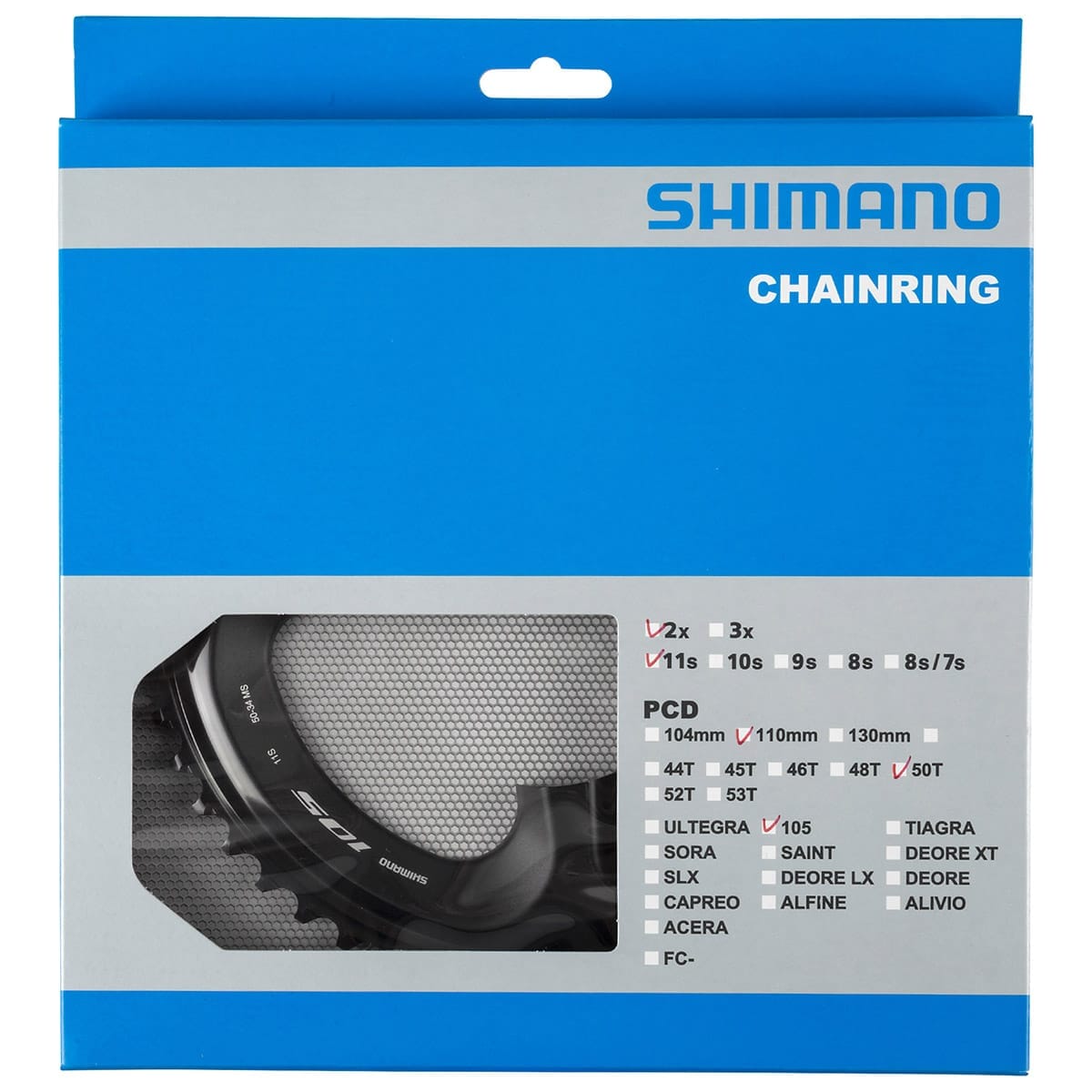 Plateau Extérieur 11V SHIMANO 105 R7000 110 mm Noir