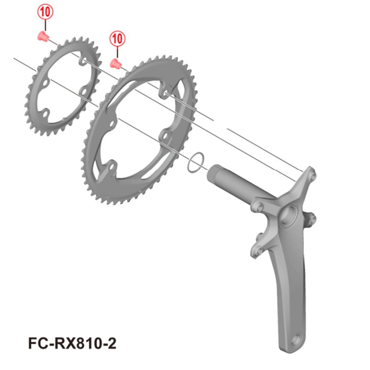 Kit 4 Vis de Plateau pour Pédalier SHIMANO GRX FC-RX810