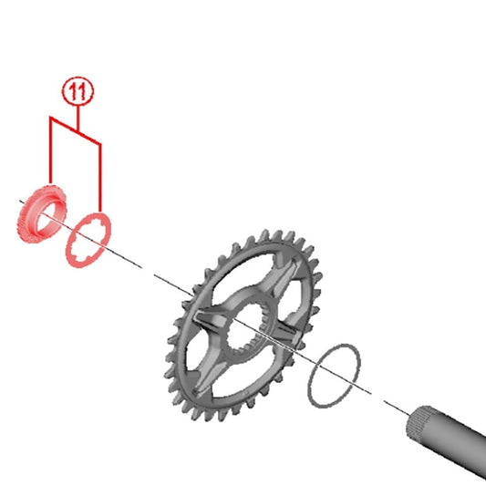 Ecrou et Rondelle de Fixation Plateau de Pédalier SHIMANO XT FC-M8100 #Y0J698060 Noir