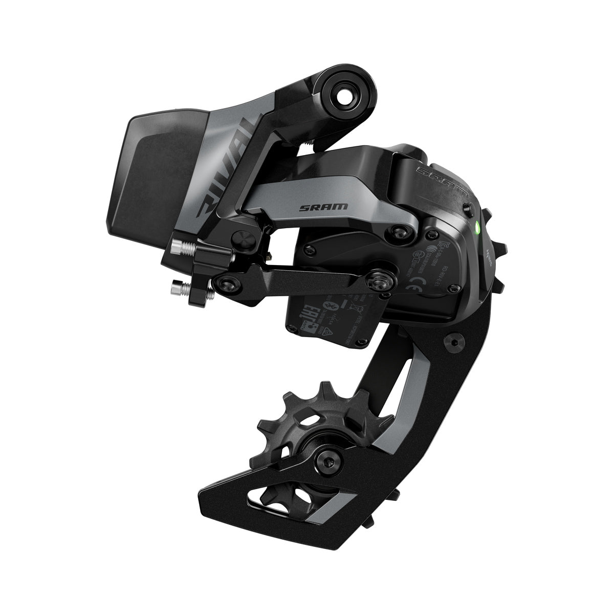 Cambio trasero SRAM RIVAL AXS E1 2x12V, máximo 36 dientes (sin batería) – vista del producto sobre fondo blanco