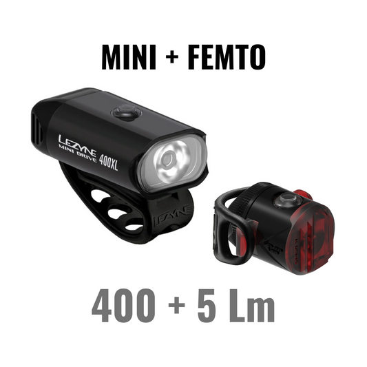Luces delanteras y traseras LEZYNE MINI DRIVE 400XL / FEMTO USB