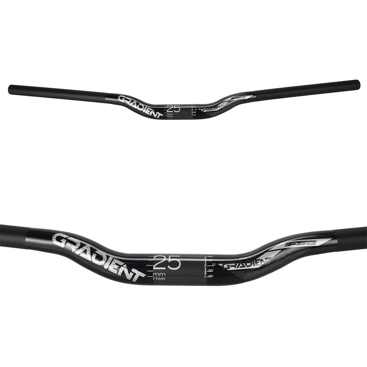 Cintre FSA GRADIENT Aluminium Rise 25mm 31,8/760mm Noir