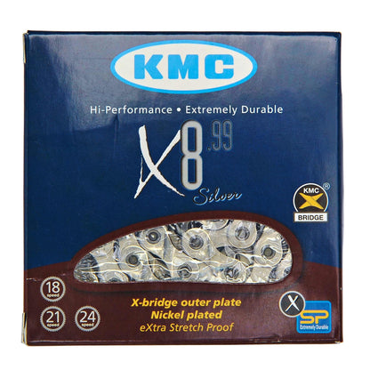 Cadena 6/7/8V KMC X8 Plata