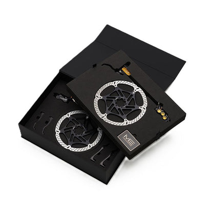 Par de frenos HOPE TECH 4 EVO V6Ti con latiguillos metálicos - Edición limitada negro/dorado