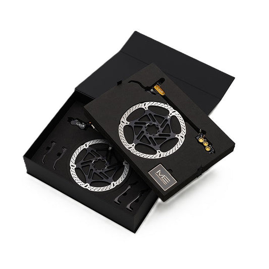 Par de frenos HOPE TECH 4 EVO V6Ti con latiguillos metálicos - Edición limitada negro/dorado