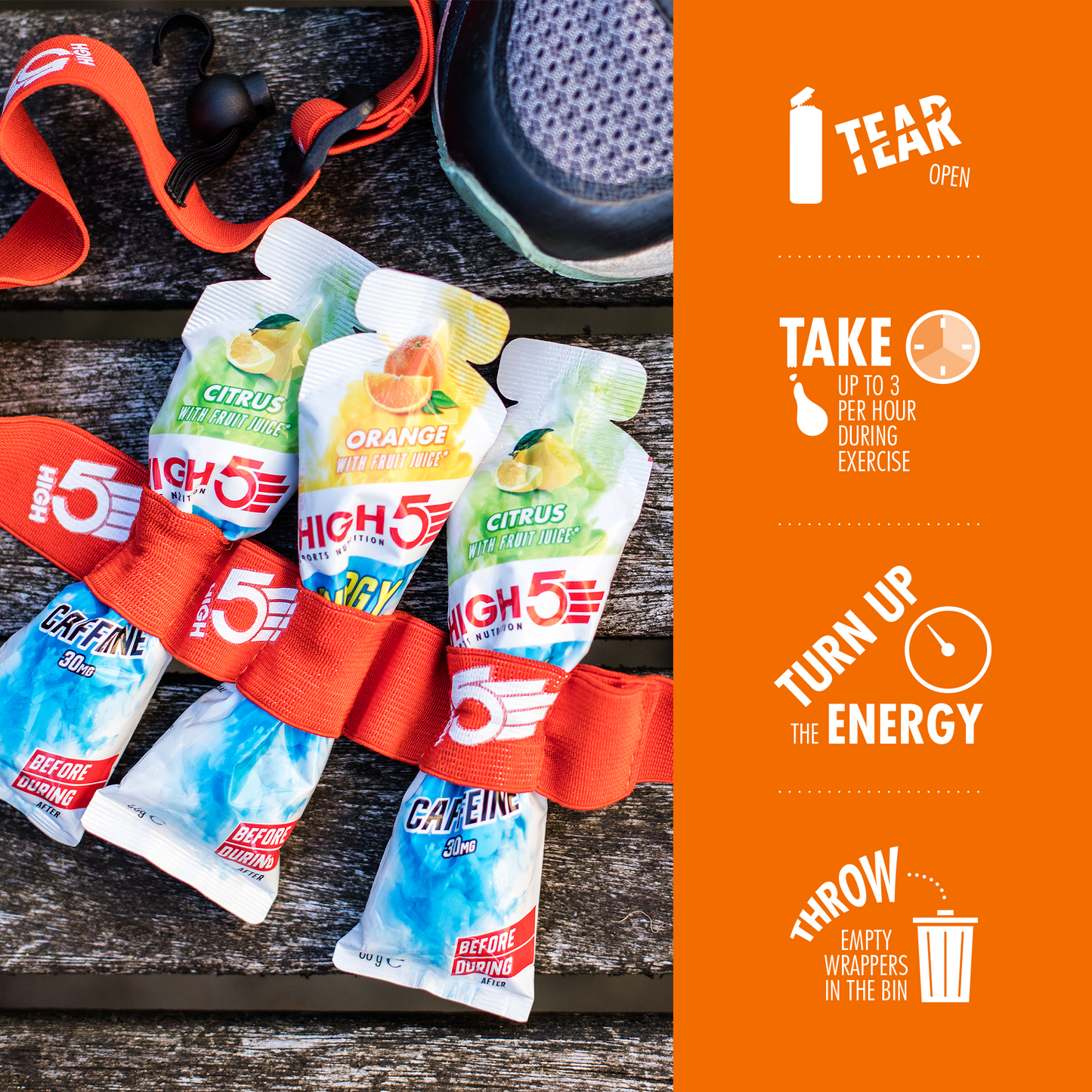 HIGH5 ENERGY GEL Aqua (66g) Naranja
