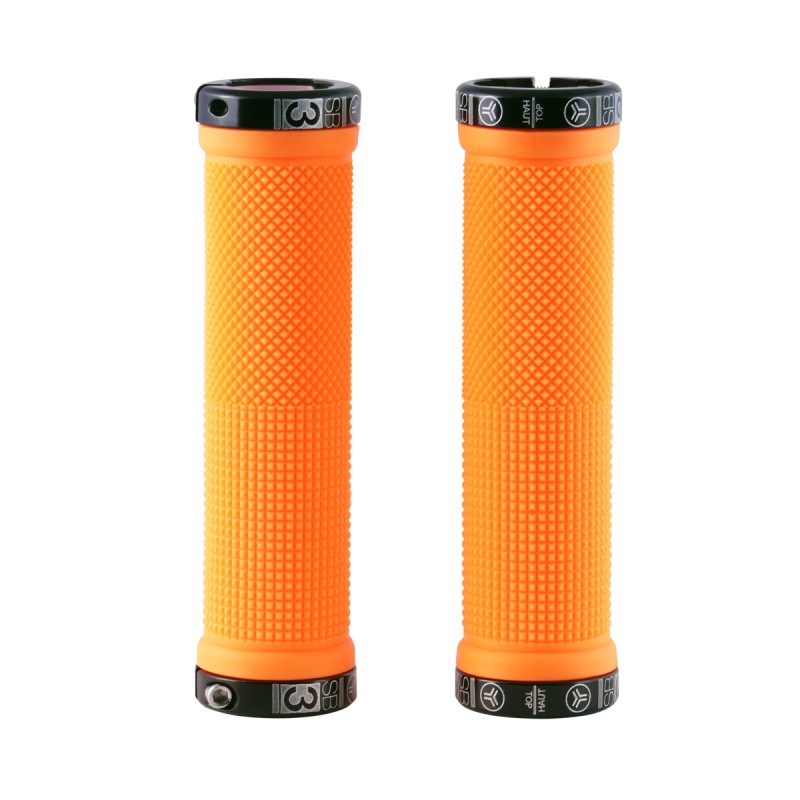 SB3 Puños KHEOPS Lock-On 129 mm Naranja Fluo