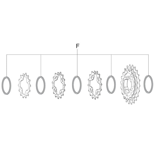 Espaciador de cassette CAMPAGNOLO 12V 2mm (x5)