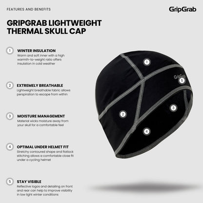 Gorro Bajo Casco GRIPGRAB THERMO Negro