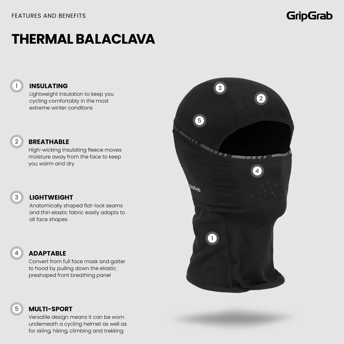 Pasamontañas GRIPGRAB THERMO WINTER Negro