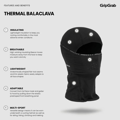 Pasamontañas GRIPGRAB THERMO WINTER Negro