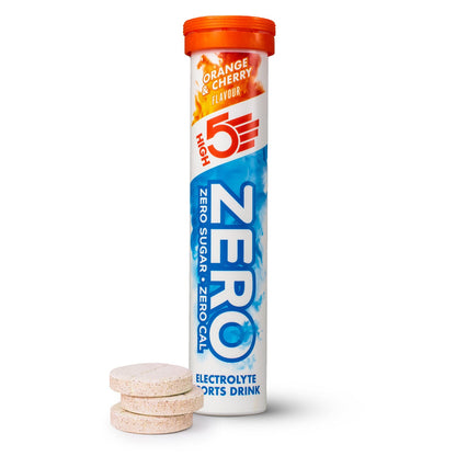 Pastillas de Hidratación Electrolitos HIGH5 ZERO (x20) Naranja y Cereza