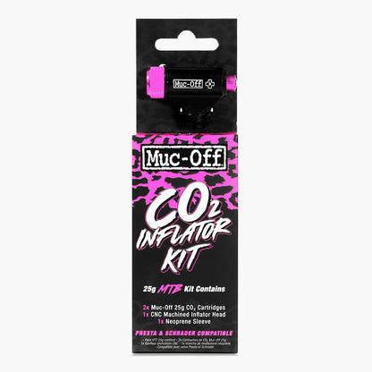 Inflador CO2 MUC-OFF MTB + Cartuchos CO2 Roscados 25g (x2)