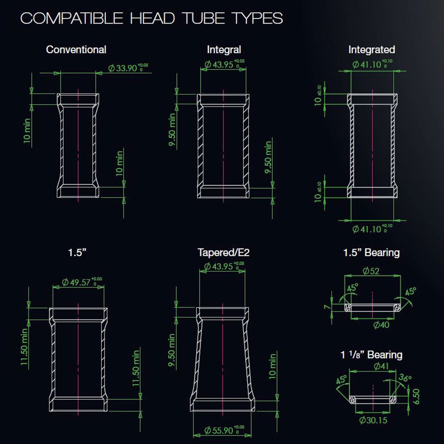 Tazón alto para HOPE PICK'N'MIX 1"1/8 ZS44 Semi-Integrated Headset Negro