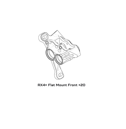 Pinza de Freno Delantera HOPE RX4+ SL FMF (+20) 70mm 4 Pistones Mineral Naranja