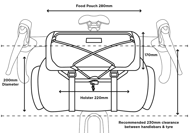 Bolsa de manillar RESTRAP BAR BAG HOLSTER+ BOLSA SECA + BOLSA PARA COMIDA 17L Naranja