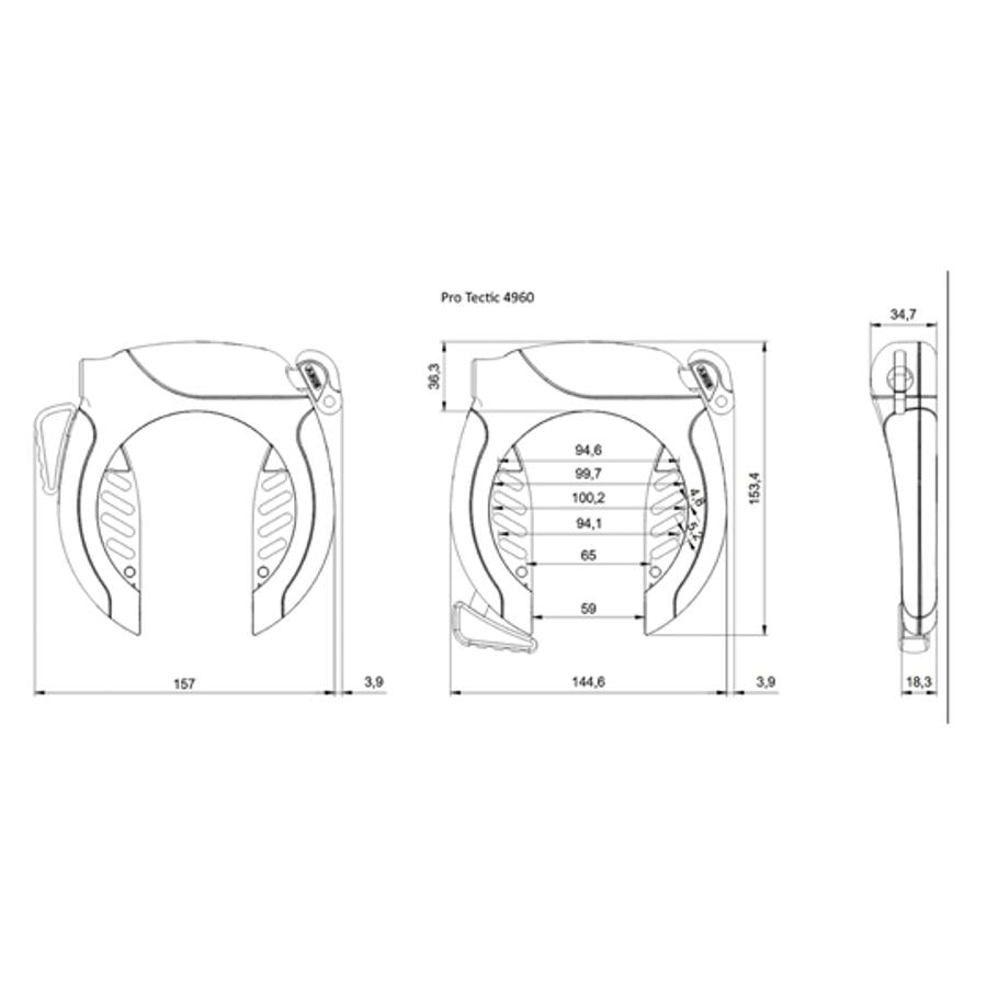 ABUS PRO TECTIC R 4960 NR BK Cerradura de marco