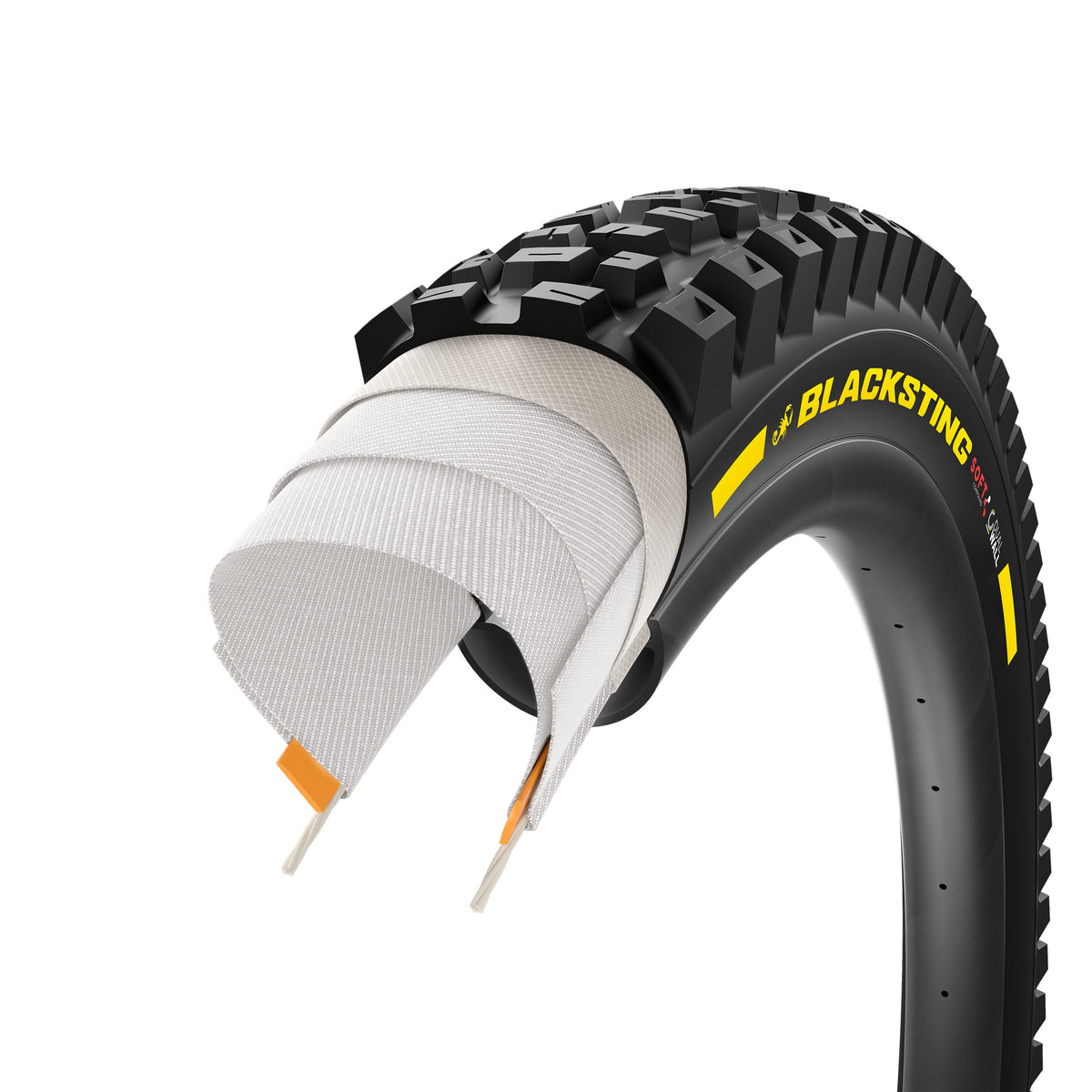 Cubierta PIRELLI SCORPION BLACK STING 27.5x2.40 Soft DualWall Tubeless Ready plegable negro/amarillo Team Edition