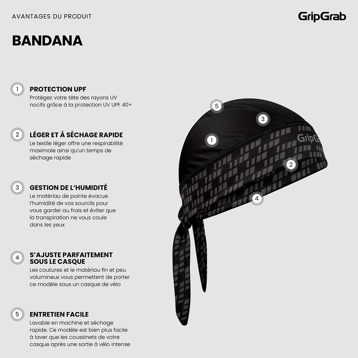 Bandana GRIPGRAB Negra