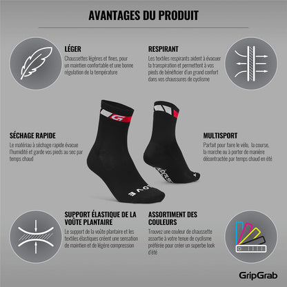 Calcetines GRIPGRAB REGULAR CUT Negro