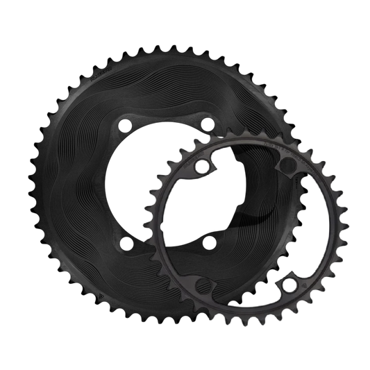 Par de Platos 12V ALUGEAR AERO 110 BCD para Shimano Negro
