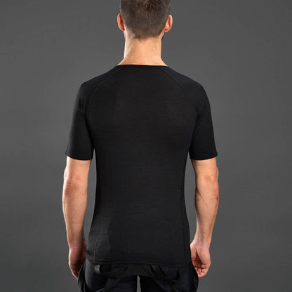 Camiseta interior térmica de manga corta GRIPGRAB de mezcla de merino negra