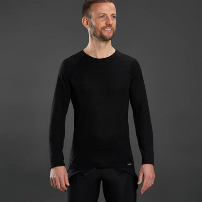 Camiseta interior de manga larga GRIPGRAB MEZCLA DE MERINO TÉRMICA negra