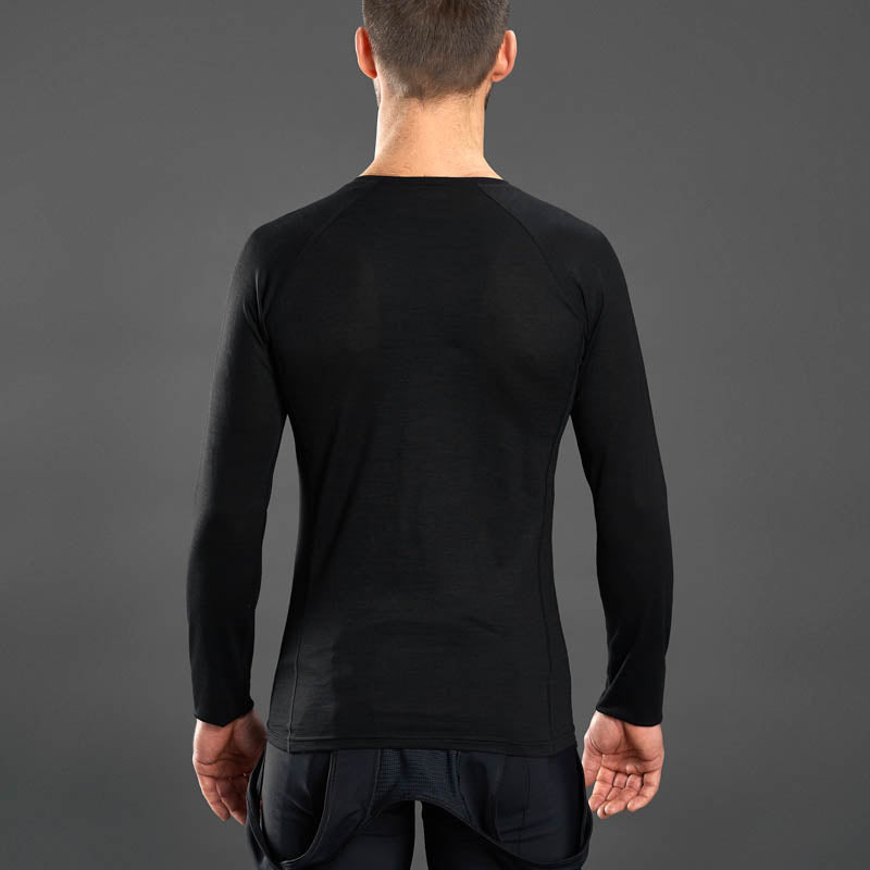 Camiseta interior de manga larga GRIPGRAB MEZCLA DE MERINO TÉRMICA negra