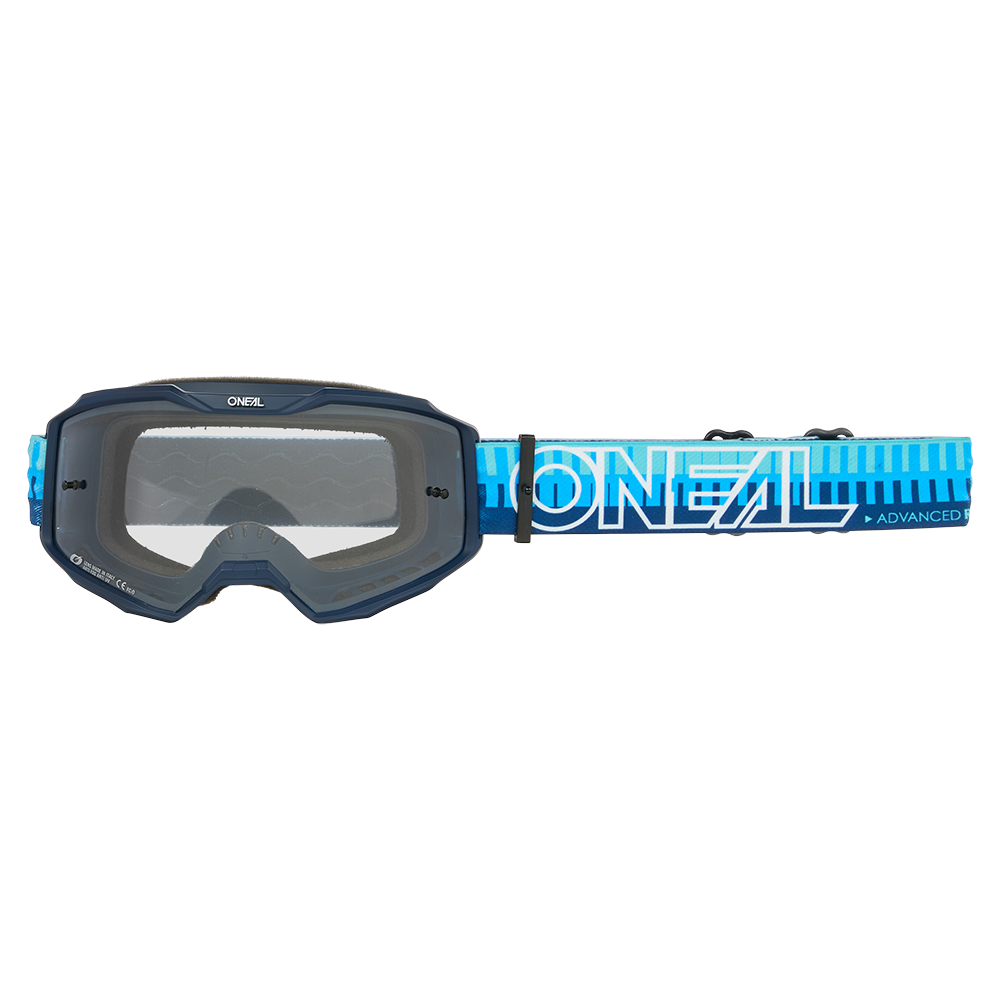 Máscara O'NEAL B-10 STRIPED Azul Escudo Transparente