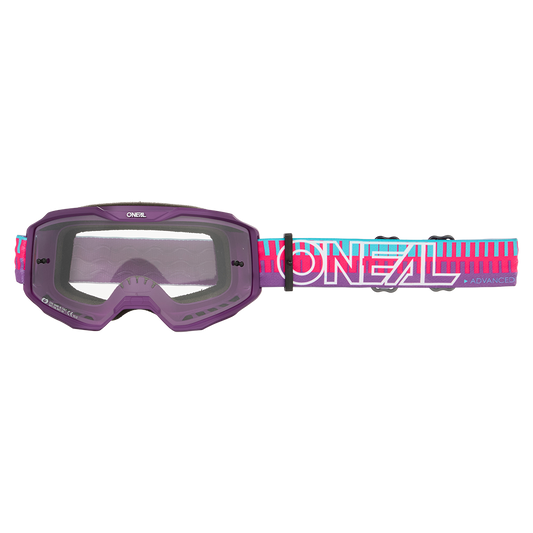 Máscara O'NEAL B-10 STRIPED Rosa/Violeta Escudo transparente