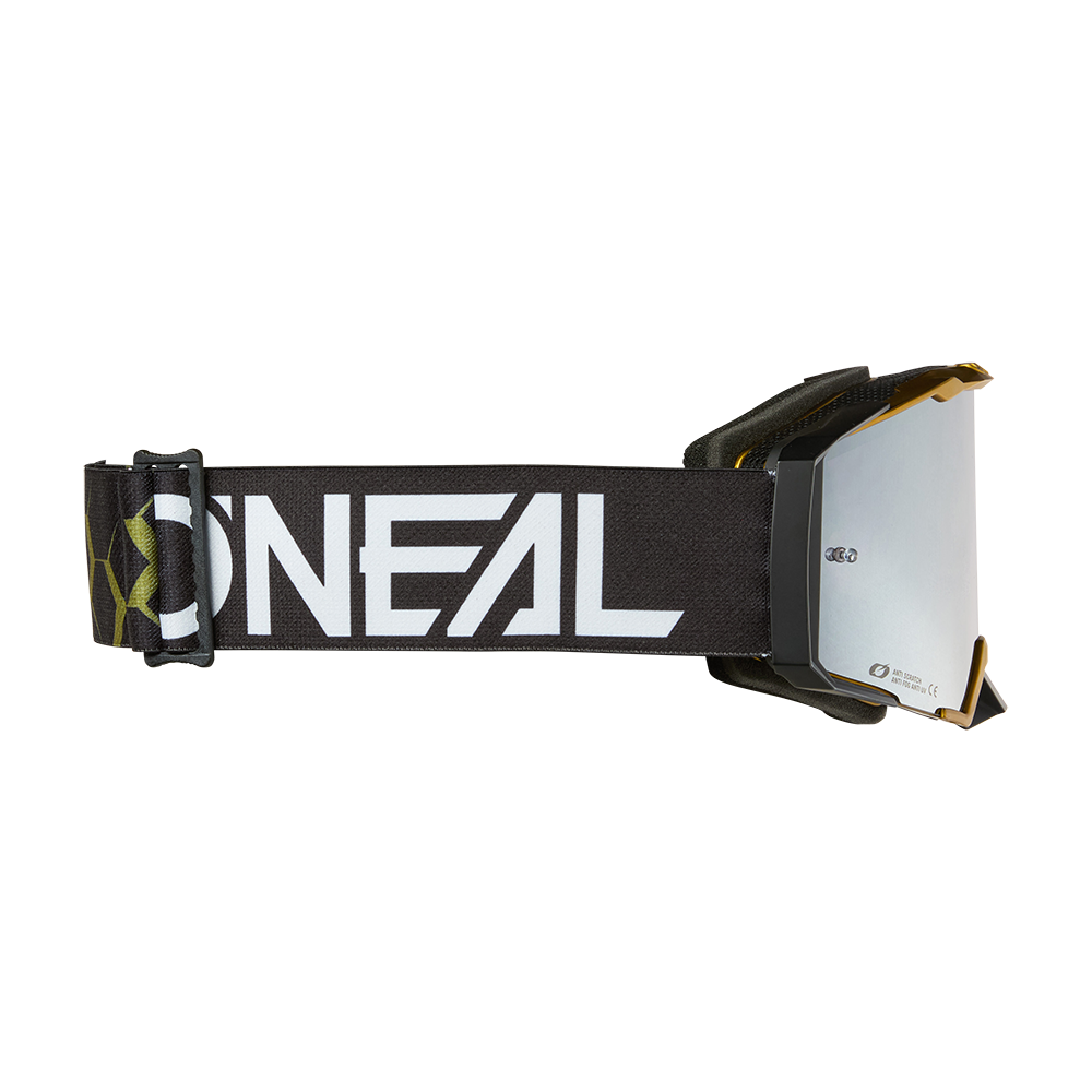 Máscara O'NEAL B-33 HEXA Negra/Oro Espejo Plateado