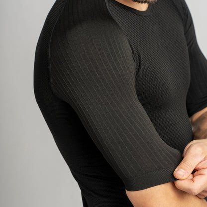 Camiseta interior de manga corta GRIPGRAB PACR SPRING AUTUMN SEAMLESS negra
