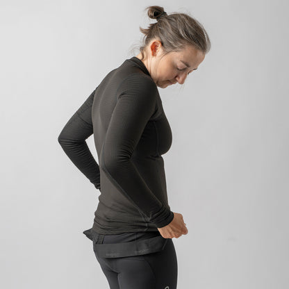 Camiseta interior de manga larga para mujer GRIPGRAB CICLISMO INVIERNO negra