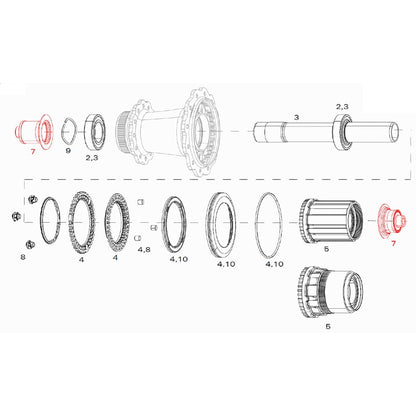 Adaptadores para Rueda Trasera ZIPP COGNITION Disc Center Lock Quick Release XDR #11.2018.048.030