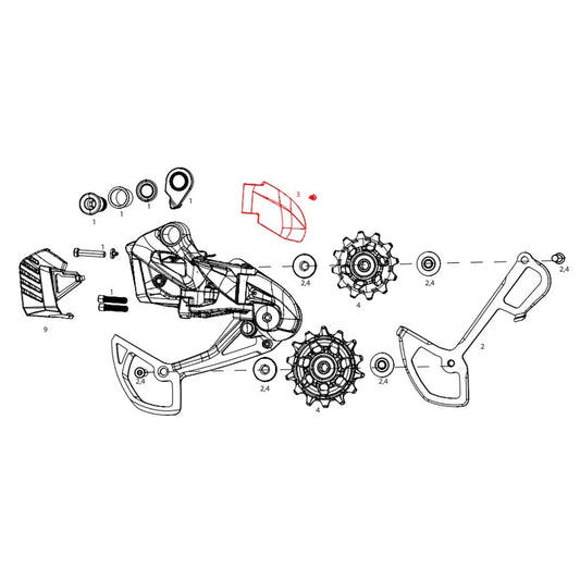 Capot d'Articulation pour Dérailleur Arrière SRAM GX Eagle AXS #11.7518.097.002