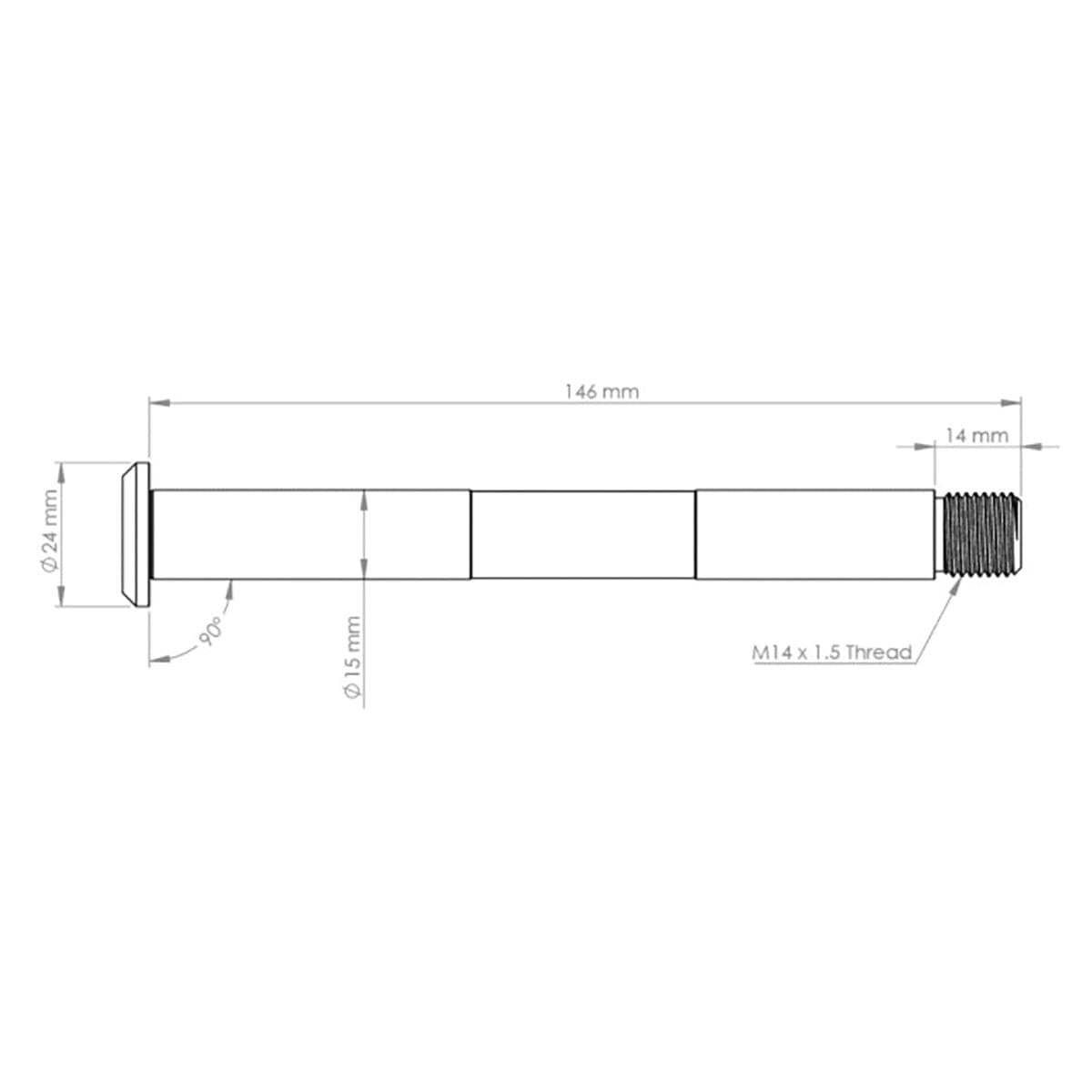 Axe de Roue BURGTEC pour Fourches FOX 15x100 mm Avant 2021 Noir