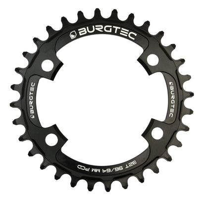 Plato Mono BURGTEC THICK THIN 9/10/11/12V Narrow Wide 4 Agujeros 64/96 mm Negro