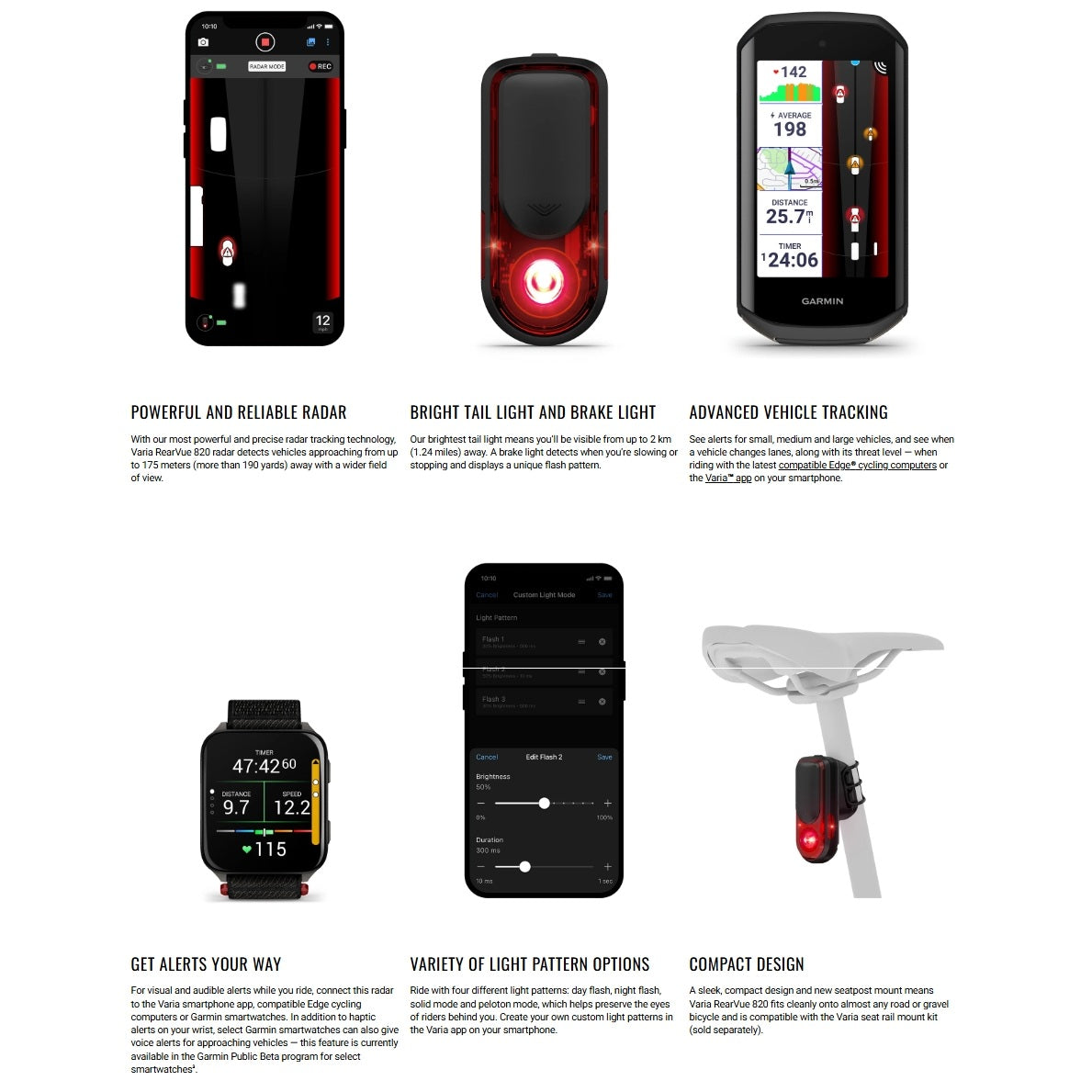 Iluminación trasera GARMIN VARIA REARVUE 820