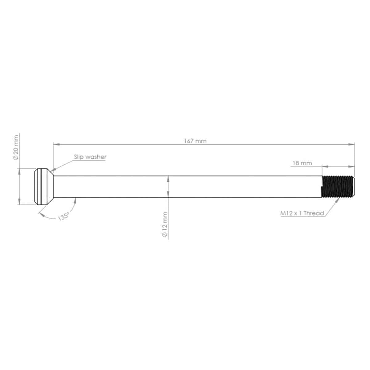 Axe de Roue Arrière BURGTEC 171 mm pour Cadres Transition Noir