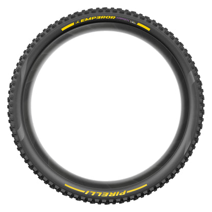 Cubierta PIRELLI SCORPION EMPEROR 29x2.40 Supersoft DH+Wall Tubeless Ready de aro flexible negro/amarillo Team Edition