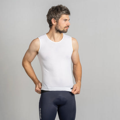 Camiseta interior sin mangas GRIPGRAB PACR VERANO SIN COSTURAS blanca