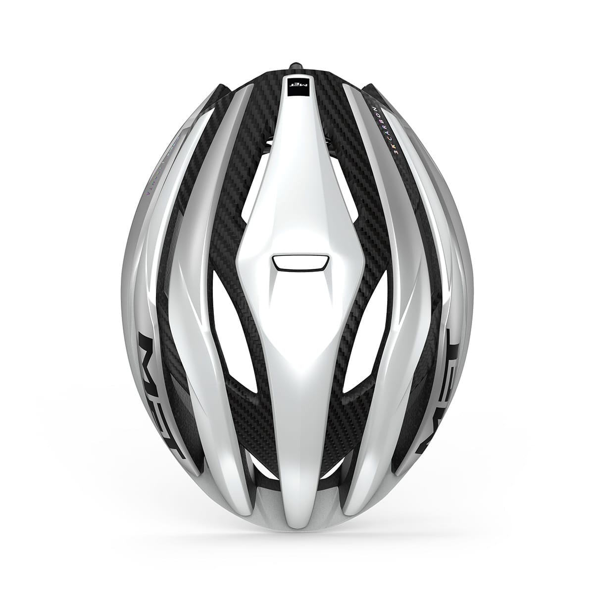 Casque Route MET TRENTA 3K CARBON MIPS Blanc Argent Mat