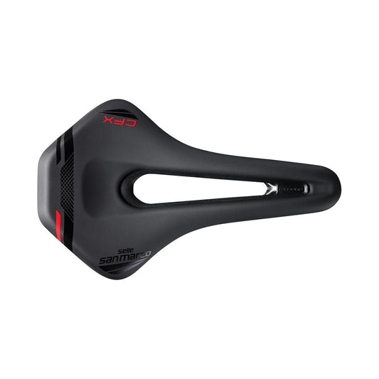Sillín SAN MARCO GROUND SHORT OPEN-FIT CARBON FX 155mm Negro