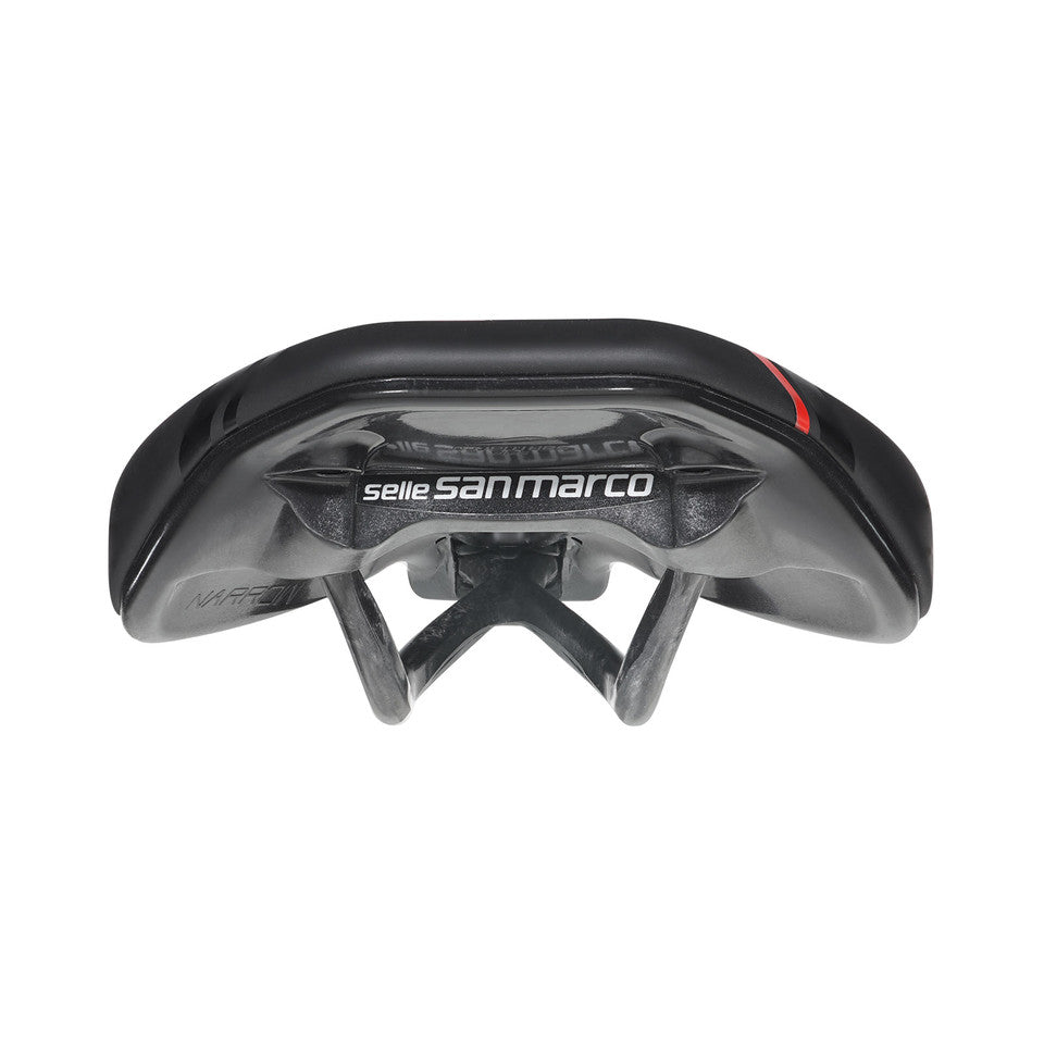 Sillín SAN MARCO GROUND SHORT OPEN-FIT CARBON FX 140mm Negro