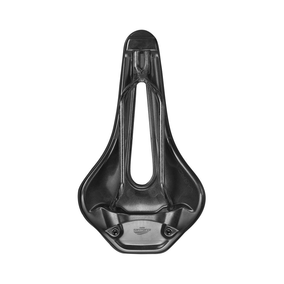 Sillín SAN MARCO GROUND SHORT OPEN-FIT CARBON FX 140mm Negro