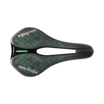 Sillín SELLE ITALIA MODEL X GREEN SUPERFLOW LEAF L Rails Fec Verde/Negro