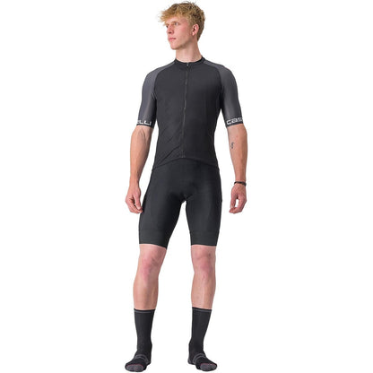 Maillot CASTELLI ENTRATA VI Mangas Cortas Negro/Gris/Marfil